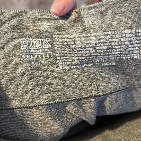 PINK VS Victoria's Secret Workout Leggings mesh bottom legging tights grey bumm - Picture 6 of 6